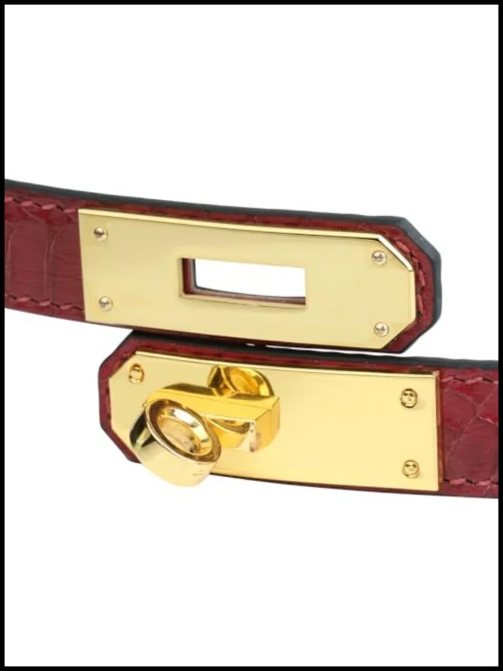 Luxury Italian Epsom Cowhide Skinny Leather Belt - Adjustable Alloy Turn Lock